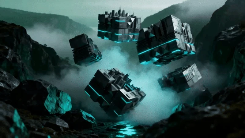 Hero AI Node Cubes Animation